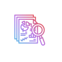 Magnifying glass with data icon
